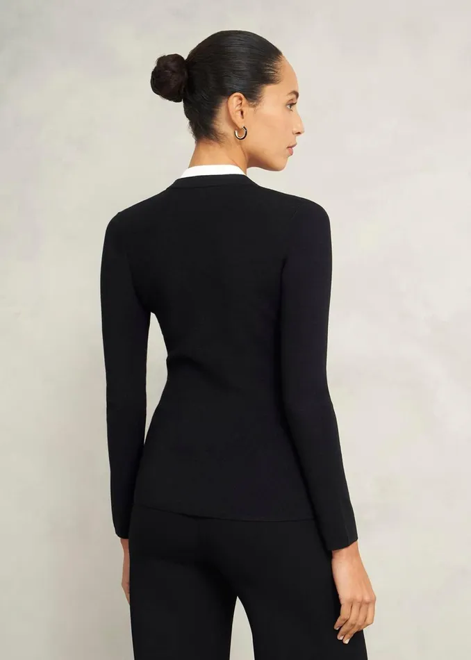 Women Jumpers and Cardigans Hobbs Scarlett Knitted Top Black Ivory