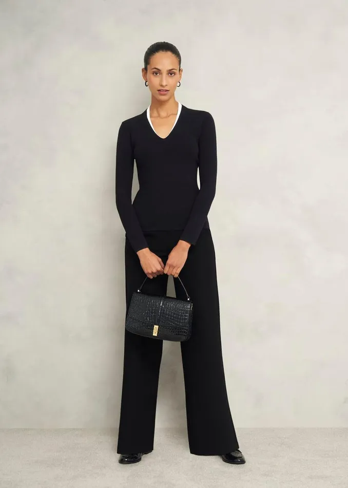 Women Jumpers and Cardigans Hobbs Scarlett Knitted Top Black Ivory