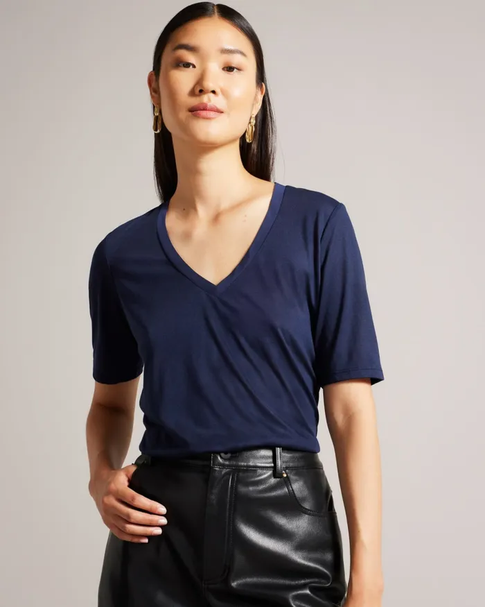 Women KERIKA 8211 Easy Fit VNeck TShirt Navy Ted Baker Tops and Blouses Women KERIKA 8211 Easy Fit VNeck TShirt Navy Ted Baker Tops and Blouses