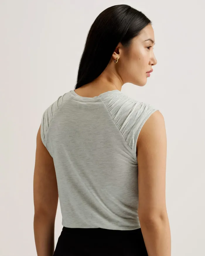 Women KERINHA 8211 Shoulder Gather Detail Vest Top Greymarl Ted Baker Tops and Blouses