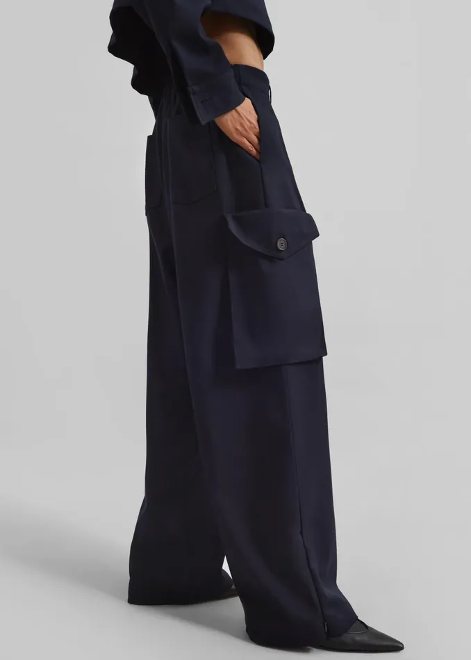 Women Kiora Cargo Pants 8211 Navy The Frankie Shop Bottoms