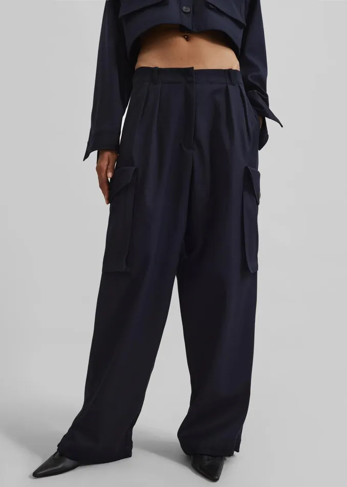 Women Kiora Cargo Pants 8211 Navy The Frankie Shop Bottoms