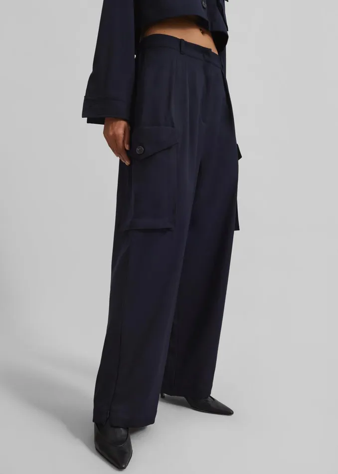 Women Kiora Cargo Pants 8211 Navy The Frankie Shop Bottoms