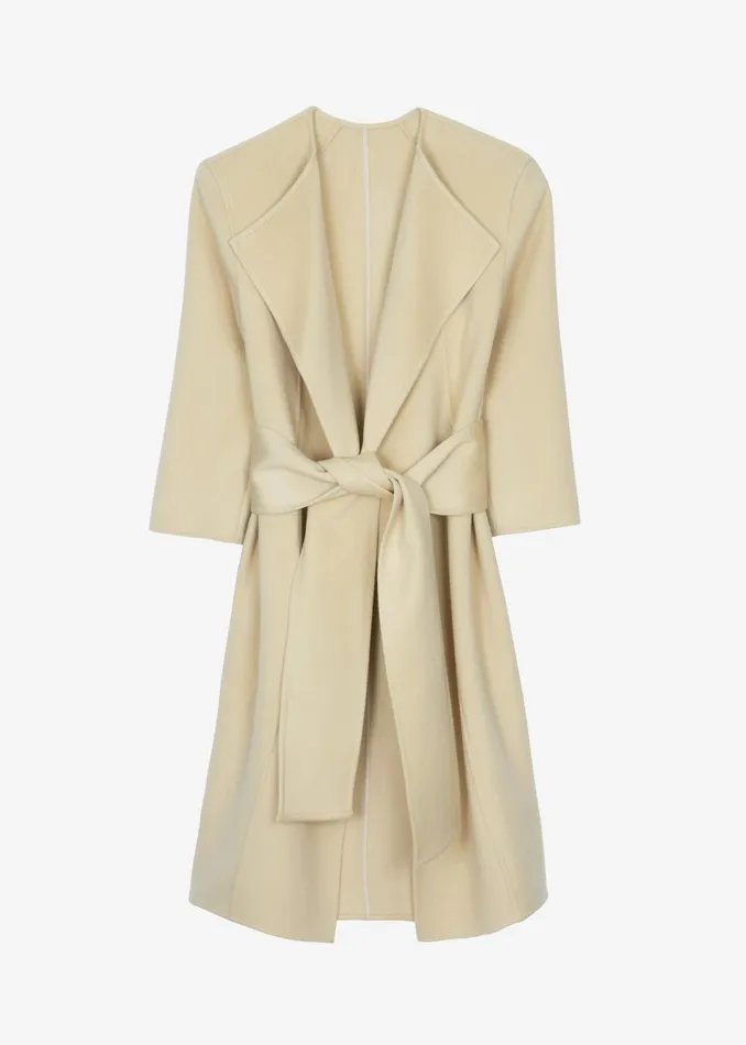 Women Kiva Wool Coat 8211 Beige The Frankie Shop Outerwear