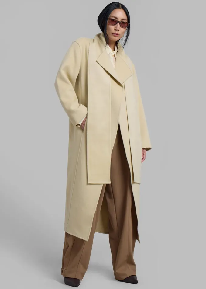 Women Kiva Wool Coat 8211 Beige The Frankie Shop Outerwear