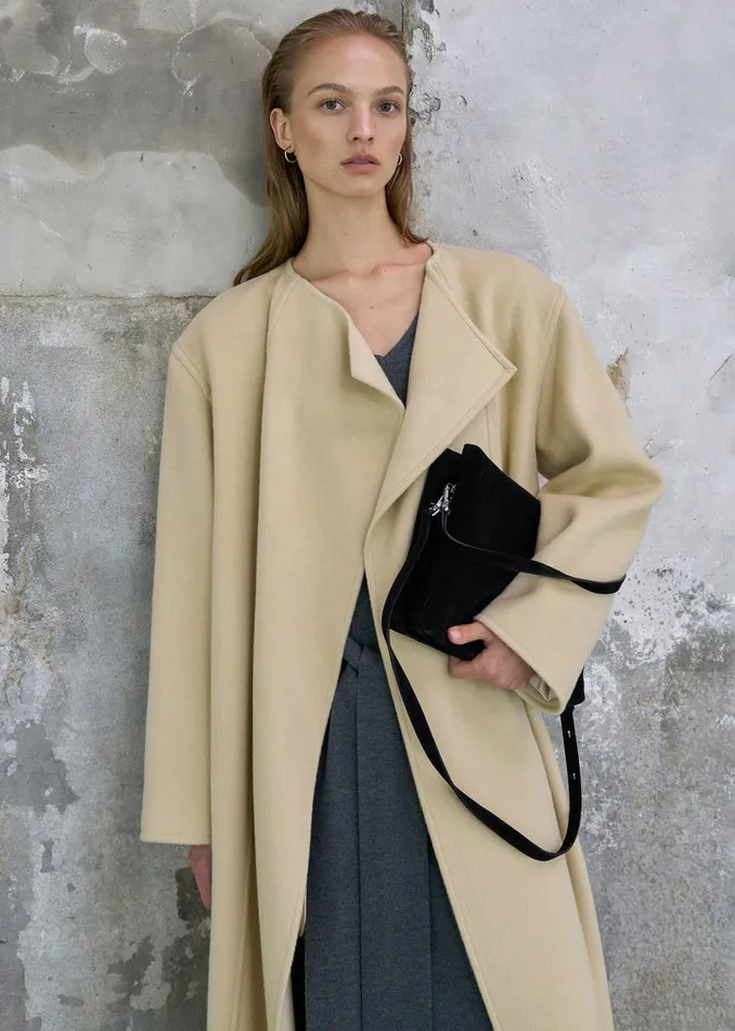 Women Kiva Wool Coat 8211 Beige The Frankie Shop Outerwear