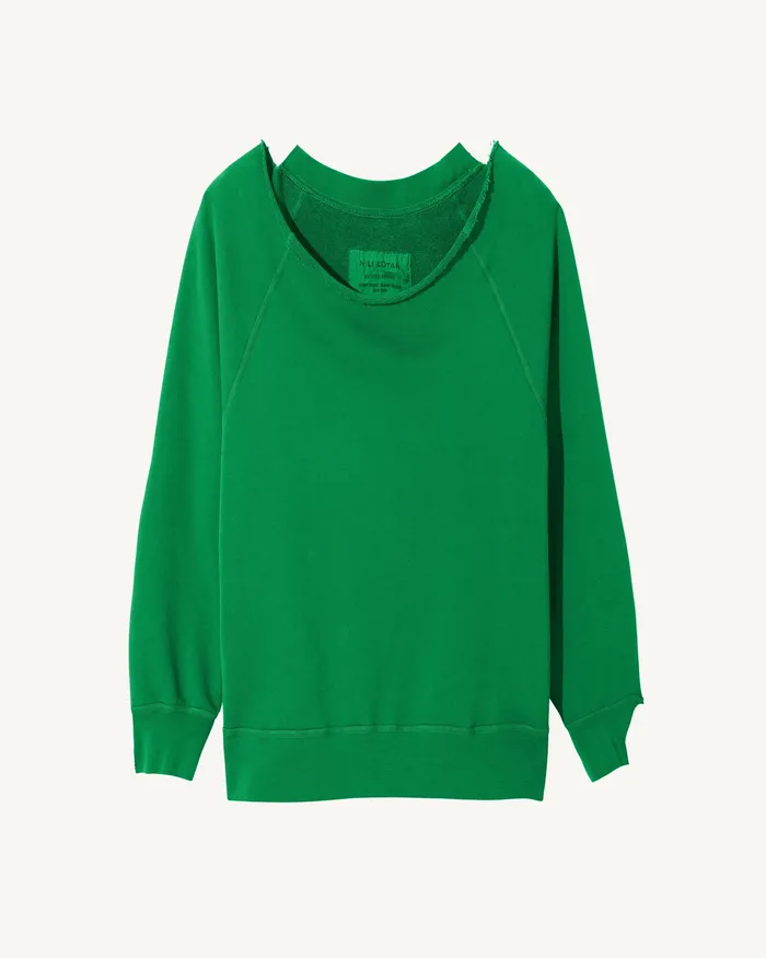 Women Knits and Sweaters Nili Lotan LUKA SCOOP NECK SWEATSHIRT Washed Black