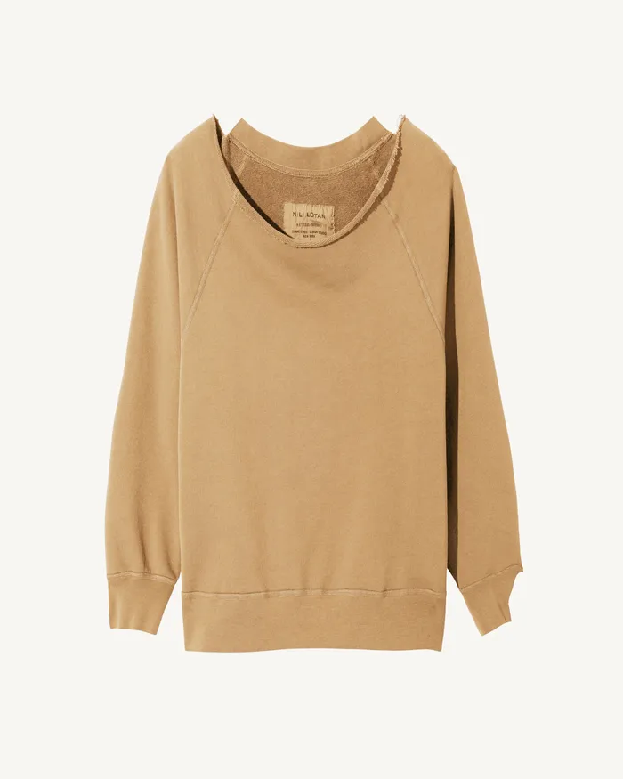 Women Knits and Sweaters Nili Lotan LUKA SCOOP NECK SWEATSHIRT Washed Black