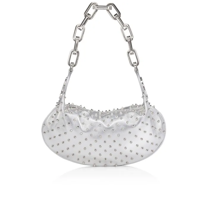 Women Le 54 Chain Bag 8211 Nappa Leather And Spikes 8211 Silver Christian Louboutin Clutches and Evening Bags