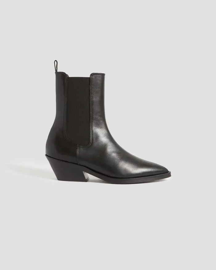 Women Leather Boots Black Comptoir Des Cotonniers