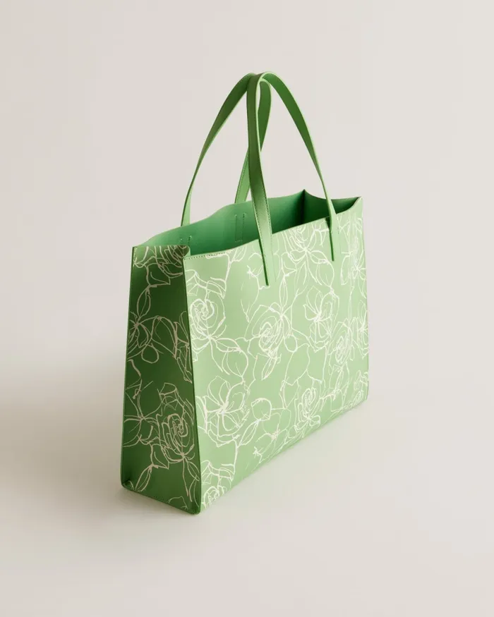 Women LINACON 8211 Abstract Floral Large Icon Tote Bag Light Green Ted Baker Tote Bags Women LINACON 8211 Abstract Floral Large Icon Tote Bag Light Green Ted Baker Tote Bags