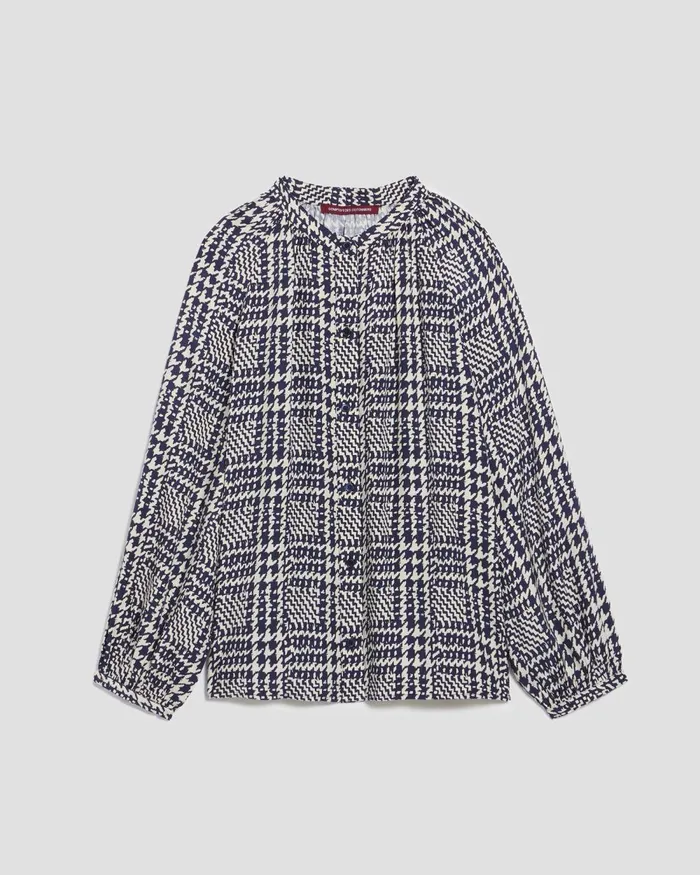 Women LongSleeve Silky Blouse Houndstooth Ble Comptoir Des Cotonniers Blouses and Shirts and Tops Women LongSleeve Silky Blouse Houndstooth Ble Comptoir Des Cotonniers Blouses and Shirts and Tops