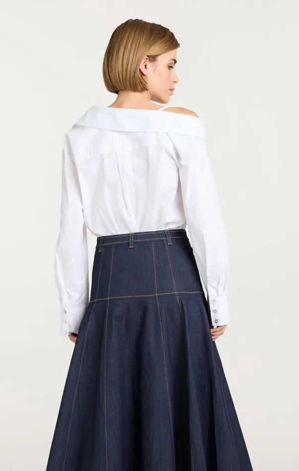 Women Long Sleeve Tops Cinq Sept Georgina Top White