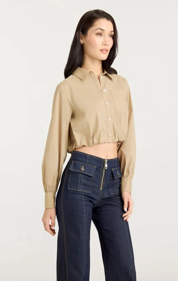 Women Long Sleeve Tops Cinq Sept Reema Top Khaki