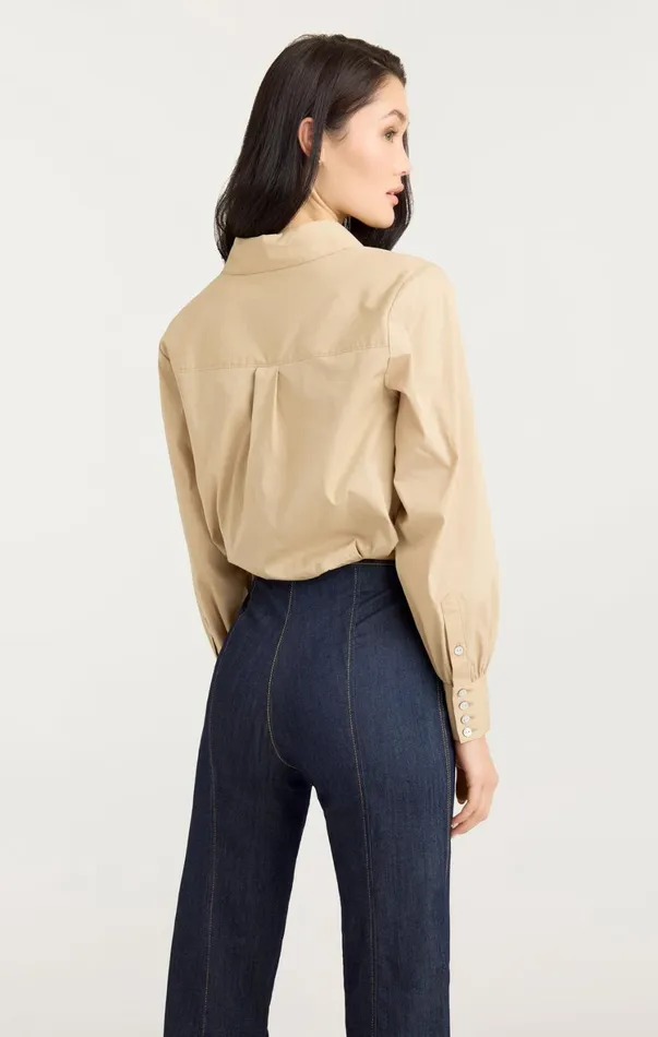 Women Long Sleeve Tops Cinq Sept Reema Top Khaki
