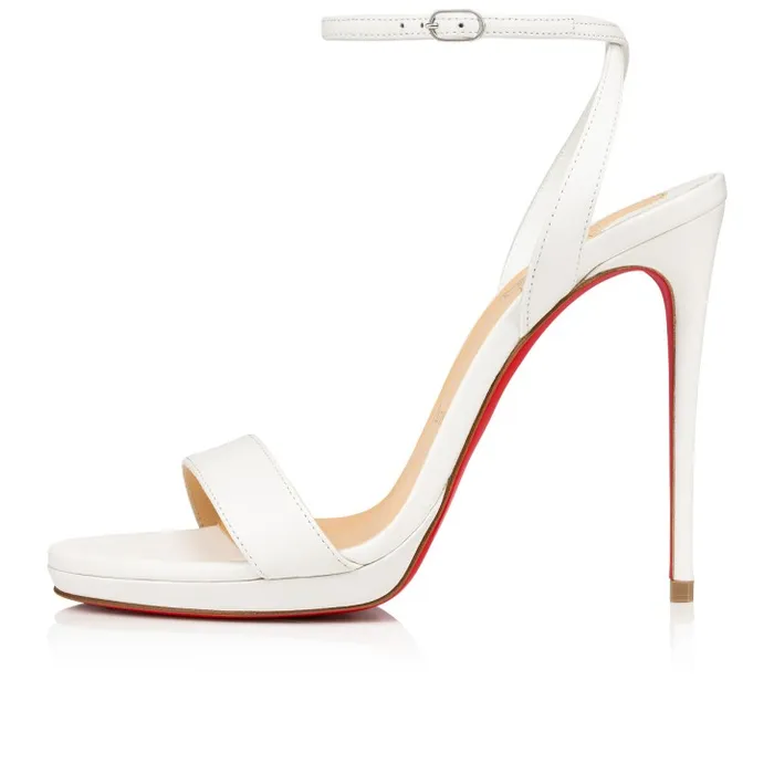 Women Loubi Queen 120 Mm Sandals 8211 Nappa Leather 8211 Bianco Christian Louboutin Sandals and Slides