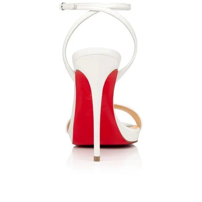 Women Loubi Queen 120 Mm Sandals 8211 Nappa Leather 8211 Bianco Christian Louboutin Sandals and Slides