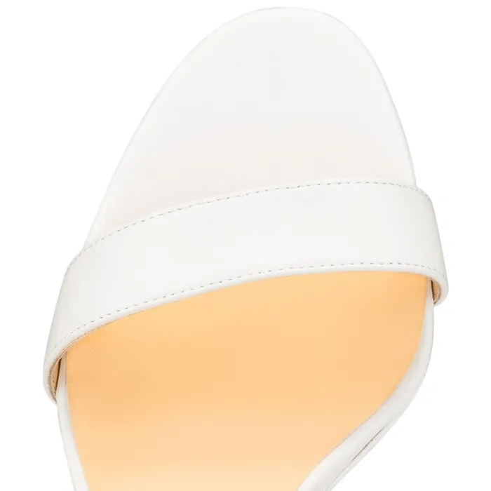 Women Loubi Queen 120 Mm Sandals 8211 Nappa Leather 8211 Bianco Christian Louboutin Sandals and Slides