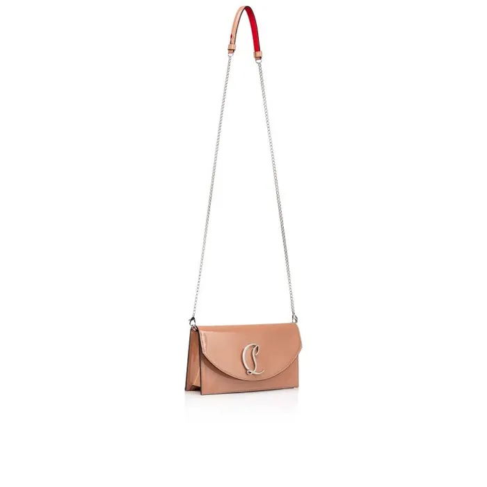 Women Loubi54 Clutch 8211 Patent Calf And Metal 8211 Blush Christian Louboutin Shoulder Bags