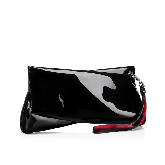 Women Loubitwist Clutch 8211 Patent Calf 8211 Black Christian Louboutin Clutches and Evening Bags