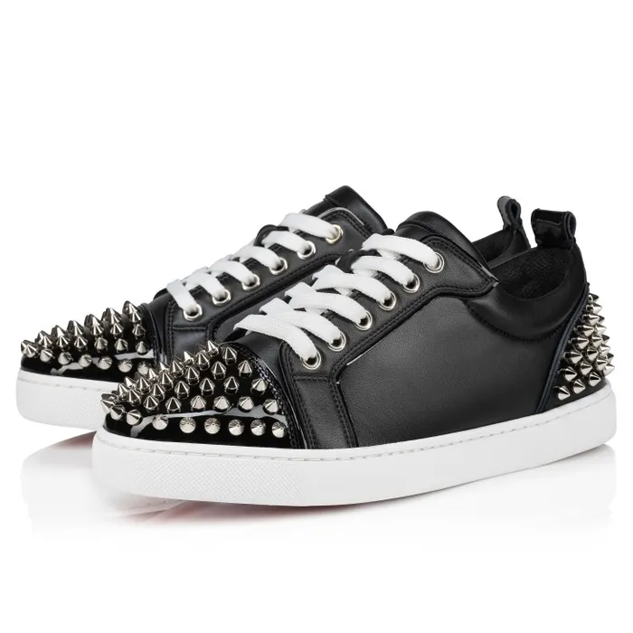 Women Louise Junior Spikes Sneakers 8211 Nappa Leather 8211 Black Christian Louboutin Sneakers