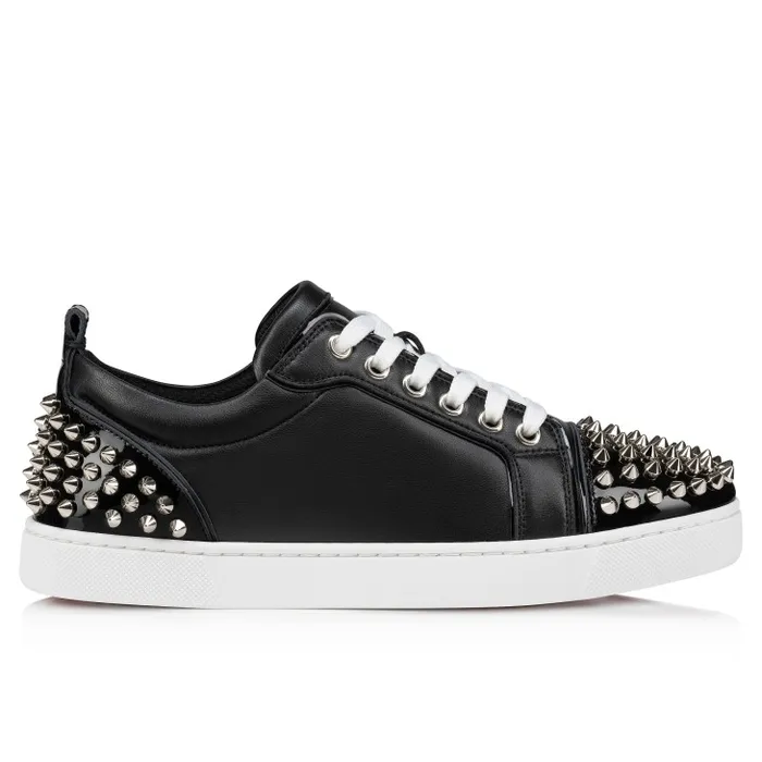 Women Louise Junior Spikes Sneakers 8211 Nappa Leather 8211 Black Christian Louboutin Sneakers