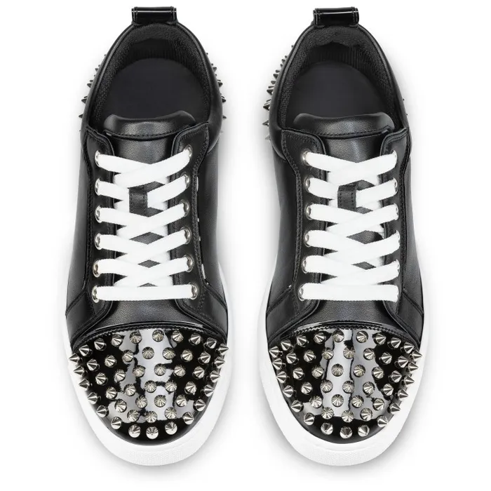 Women Louise Junior Spikes Sneakers 8211 Nappa Leather 8211 Black Christian Louboutin Sneakers