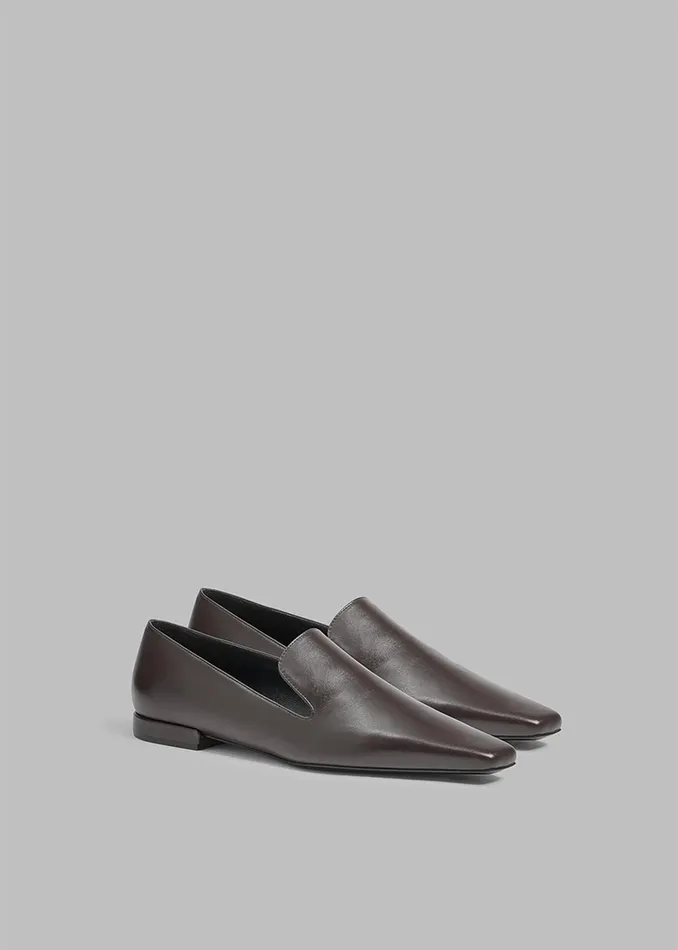 Women Loulou Studio Carole Leather Loafers 8211 Choco The Frankie Shop