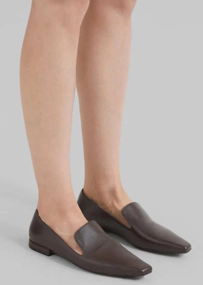 Women Loulou Studio Carole Leather Loafers 8211 Choco The Frankie Shop
