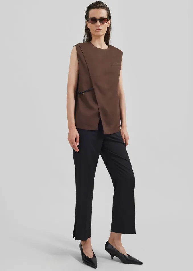 Women Loulou Studio Sambac Sleeveless Top 8211 Choco The Frankie Shop Tops