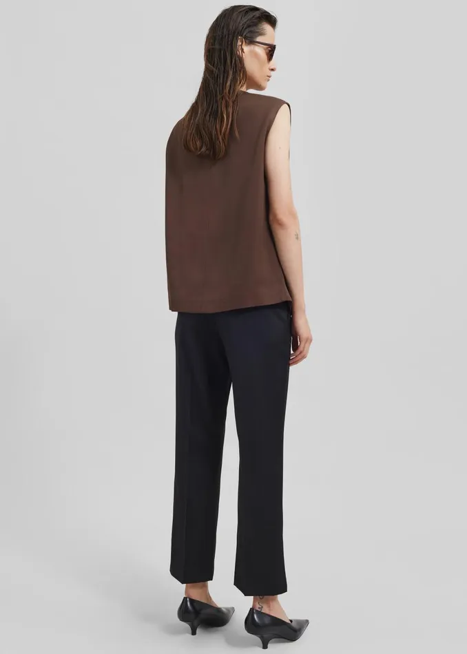 Women Loulou Studio Sambac Sleeveless Top 8211 Choco The Frankie Shop Tops