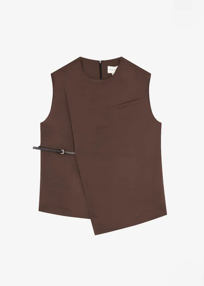 Women Loulou Studio Sambac Sleeveless Top 8211 Choco The Frankie Shop Tops