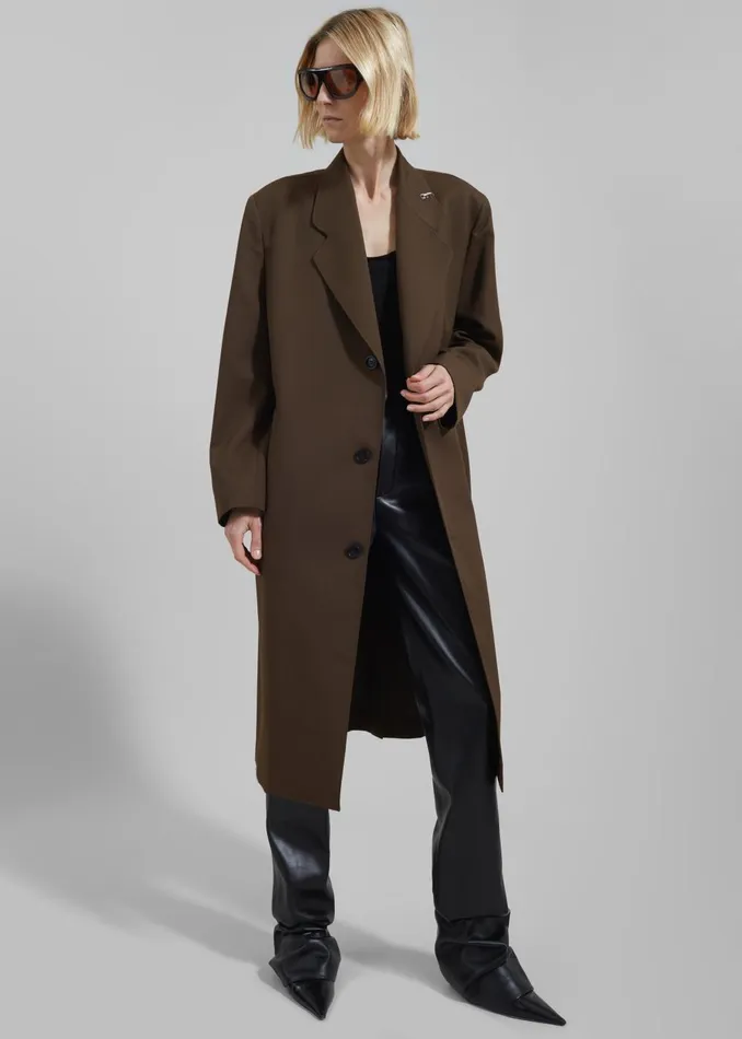 Women Low Classic Classic Long Coat 8211 Khaki The Frankie Shop Outerwear