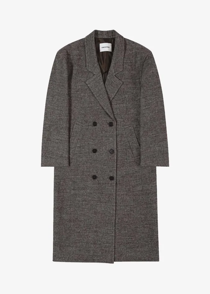 Women Low Classic Melange Wool Oversized Coat 8211 Grey The Frankie Shop Outerwear