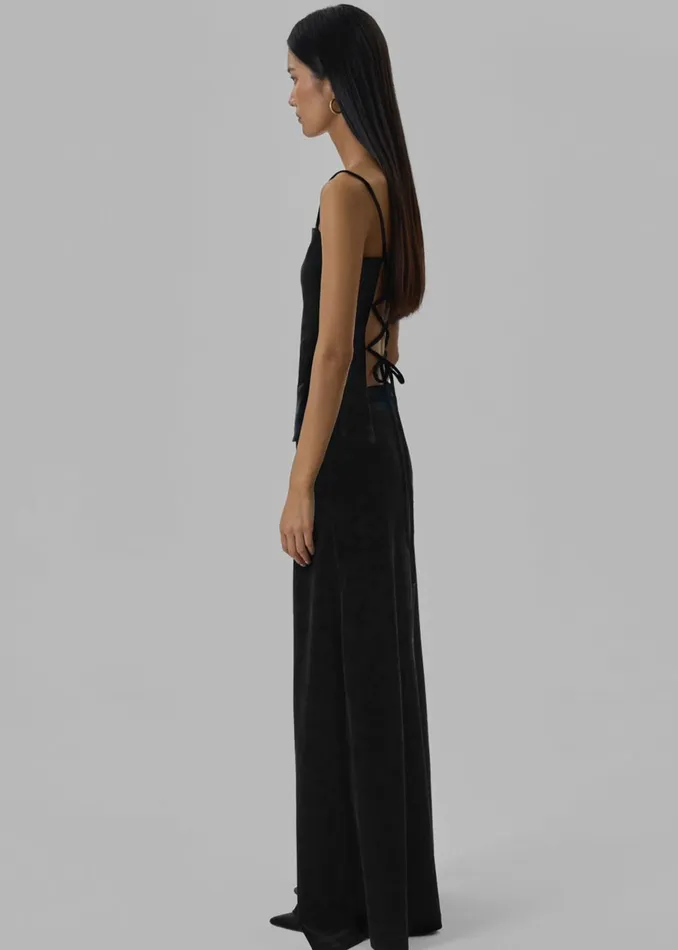 Women Lucia Velvet Maxi Skirt 8211 Black The Frankie Shop Bottoms
