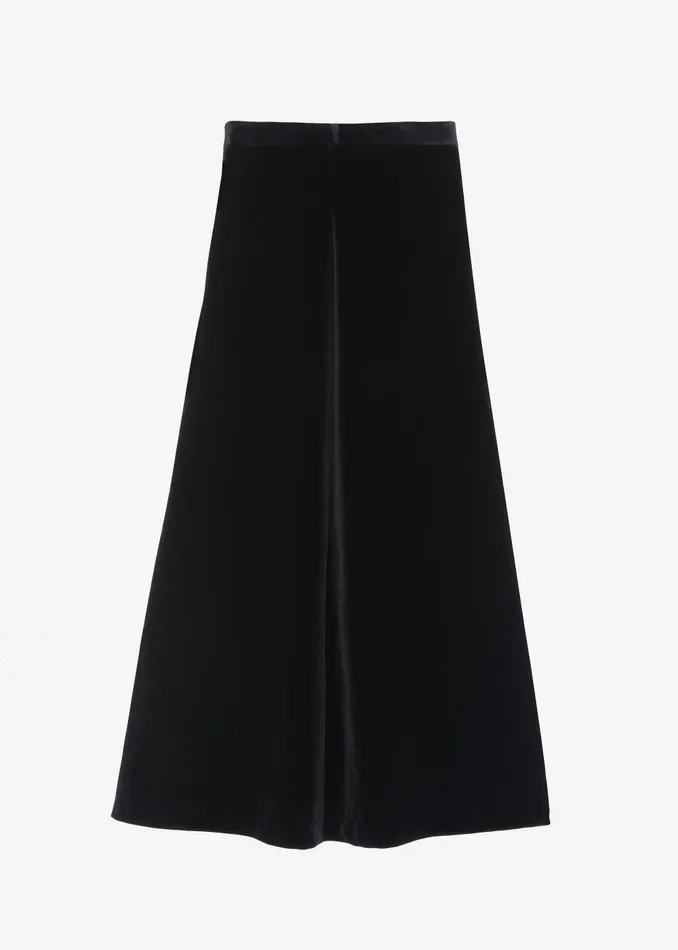 Women Lucia Velvet Maxi Skirt 8211 Black The Frankie Shop Bottoms