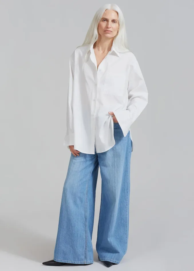 Women Lui White Shirt 8211 White Stripe The Frankie Shop Tops