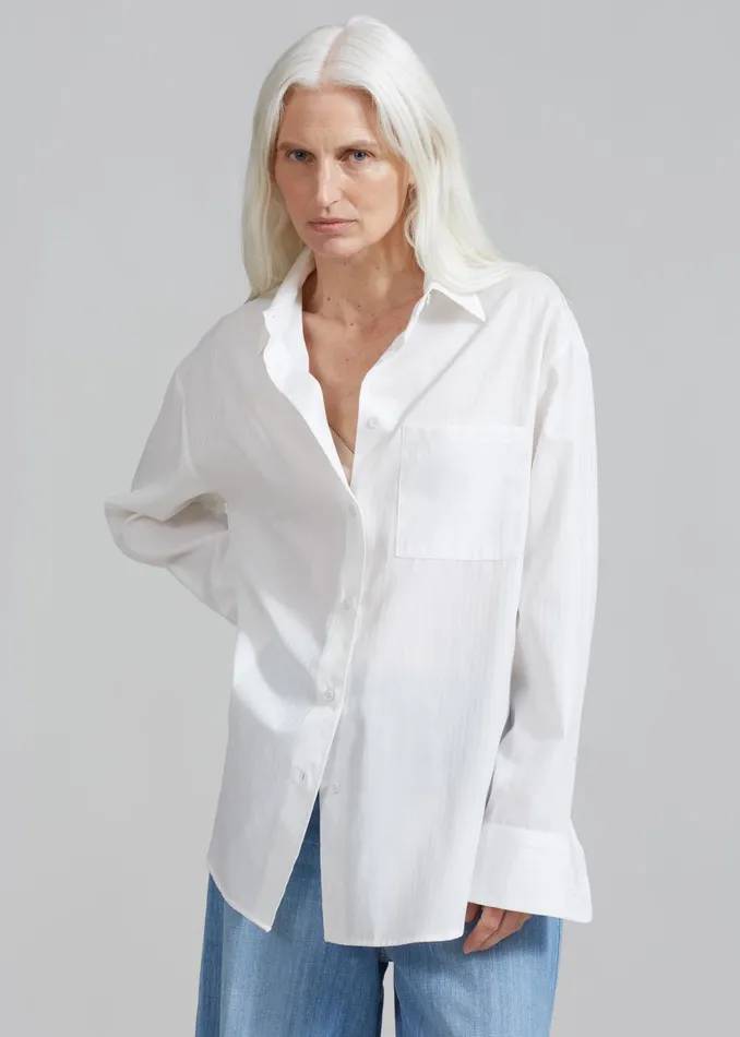 Women Lui White Shirt 8211 White Stripe The Frankie Shop Tops