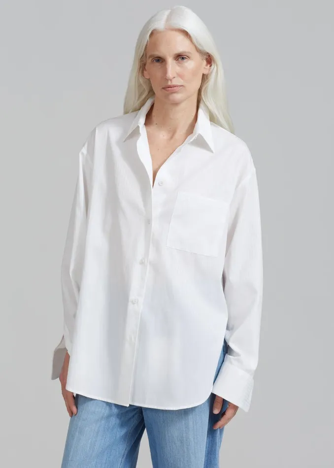 Women Lui White Shirt 8211 White Stripe The Frankie Shop Tops