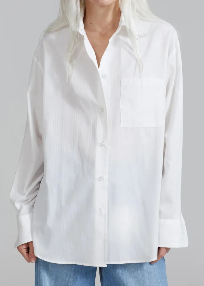 Women Lui White Shirt 8211 White Stripe The Frankie Shop Tops