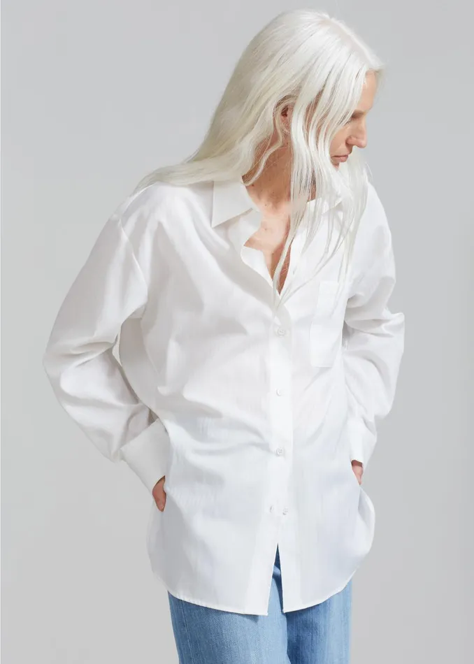 Women Lui White Shirt 8211 White Stripe The Frankie Shop Tops