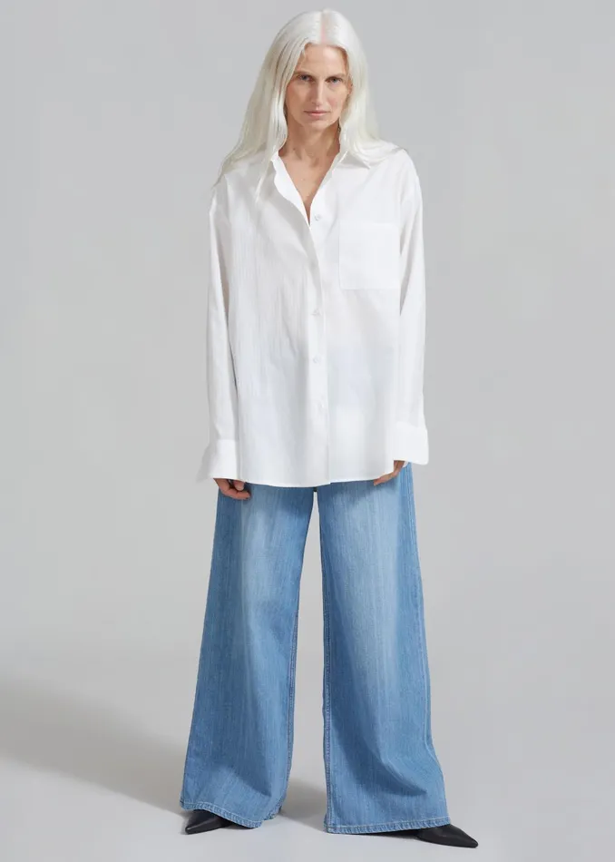 Women Lui White Shirt 8211 White Stripe The Frankie Shop Tops