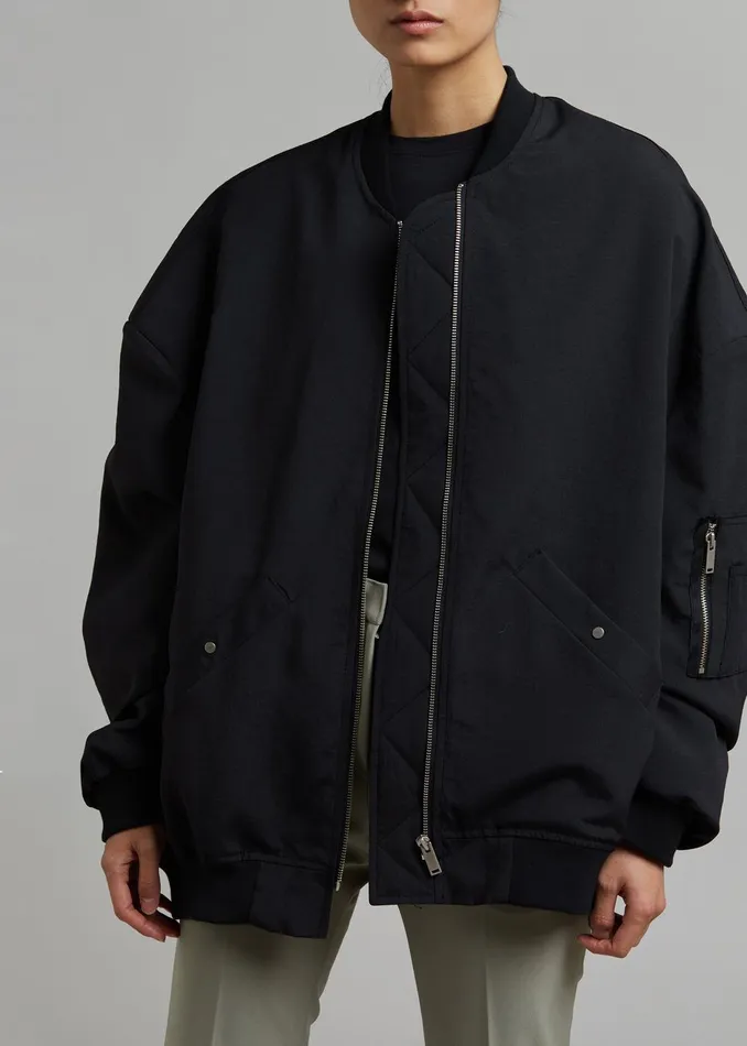 Women Lumi Bomber Jacket 8211 Black The Frankie Shop Outerwear