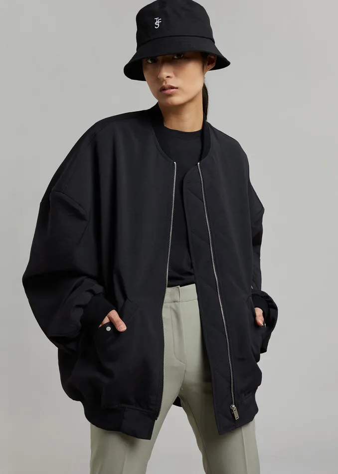 Women Lumi Bomber Jacket 8211 Black The Frankie Shop Outerwear