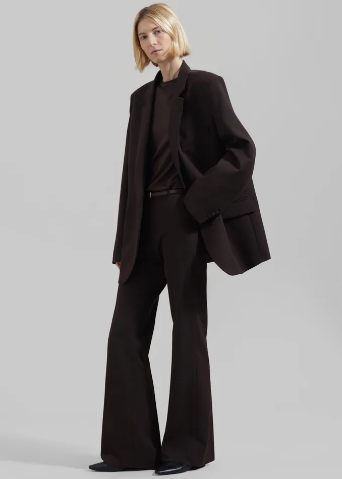Women Lyra Flared Pants 8211 Brown The Frankie Shop Bottoms