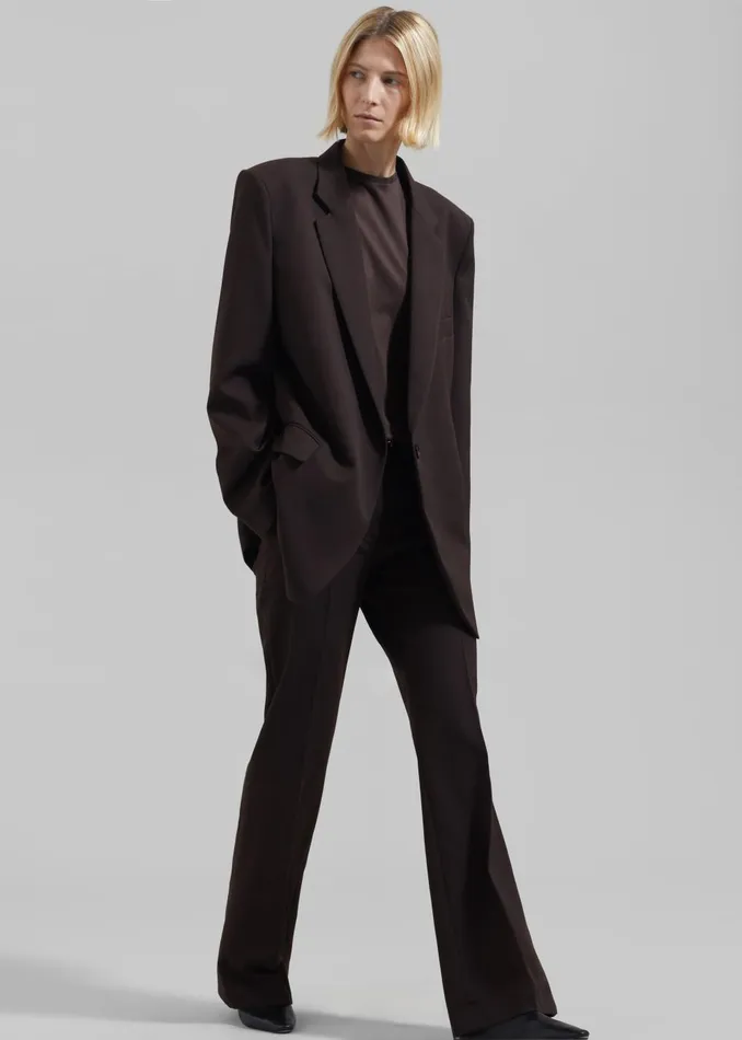 Women Lyra Flared Pants 8211 Brown The Frankie Shop Bottoms