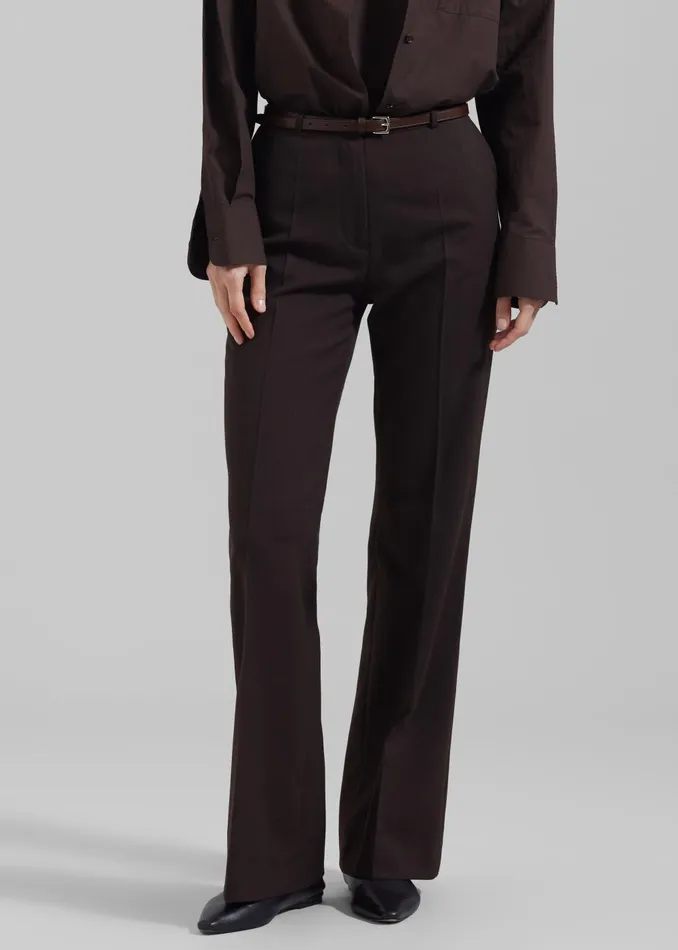Women Lyra Flared Pants 8211 Brown The Frankie Shop Bottoms