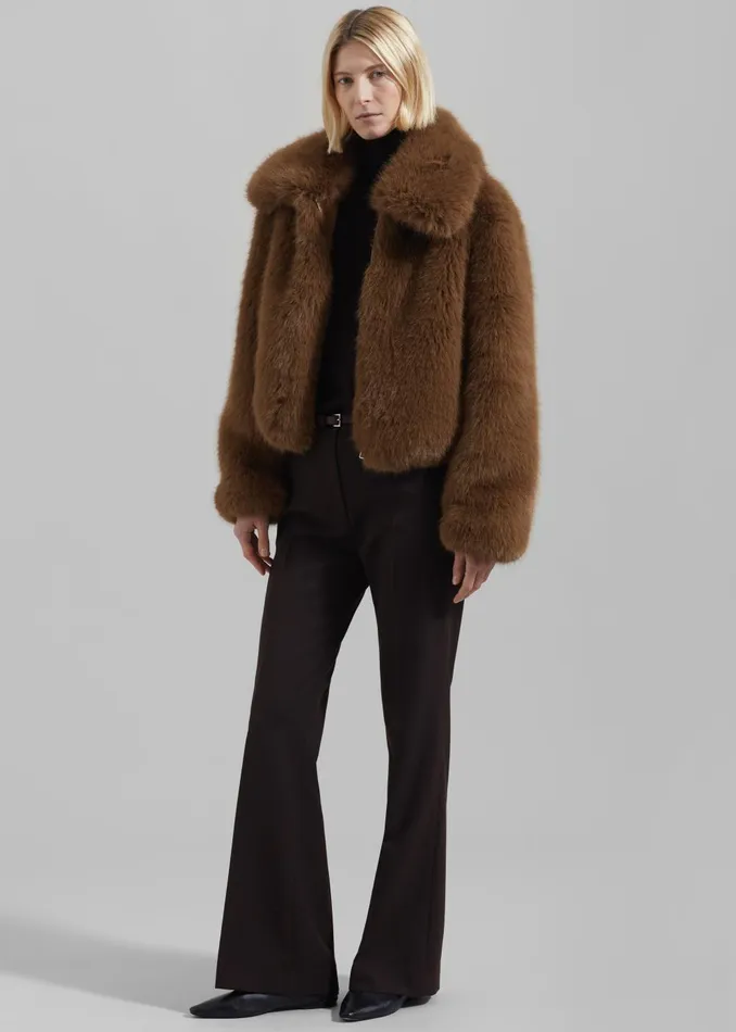Women Lyra Flared Pants 8211 Brown The Frankie Shop Bottoms