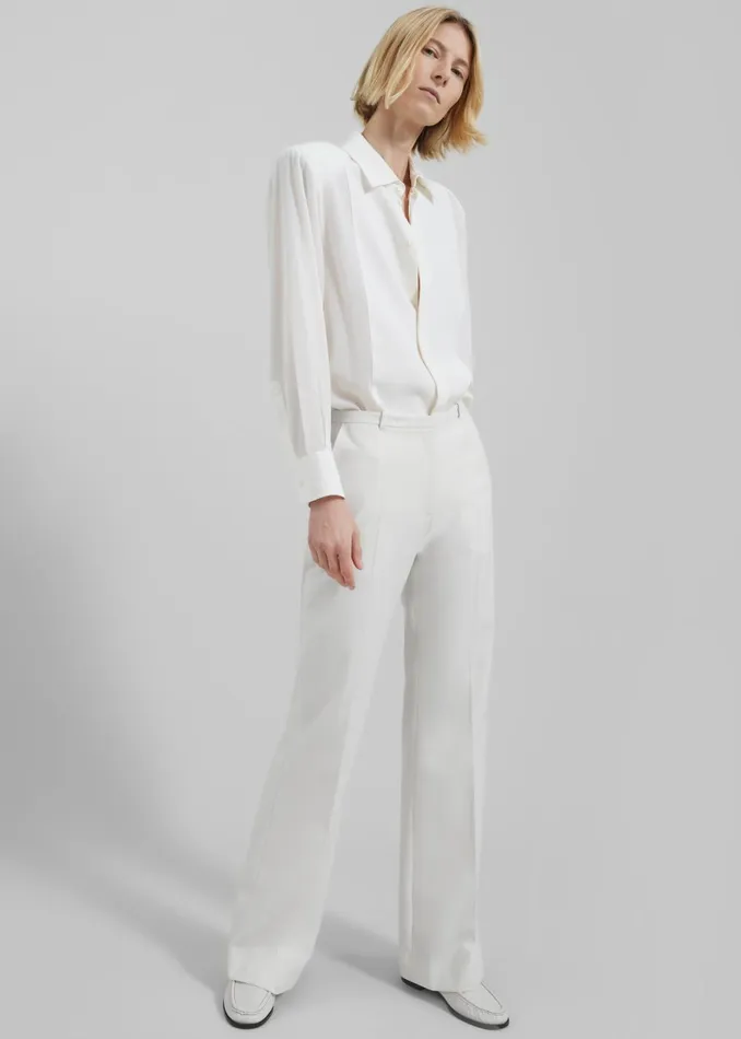 Women Lyra Flared Pants 8211 White The Frankie Shop Bottoms
