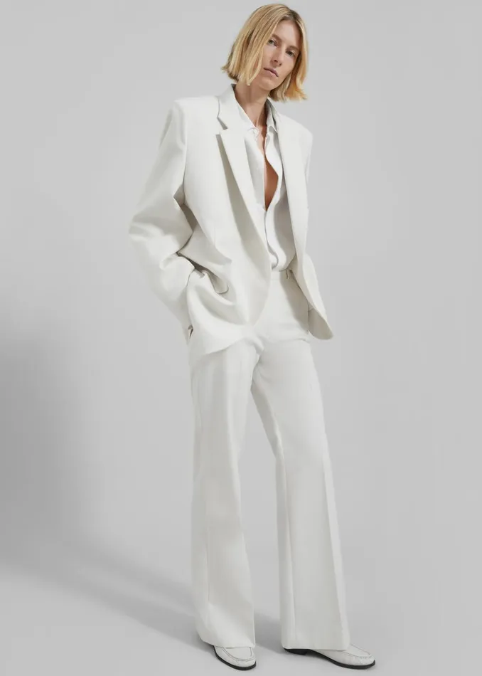 Women Lyra Flared Pants 8211 White The Frankie Shop Bottoms